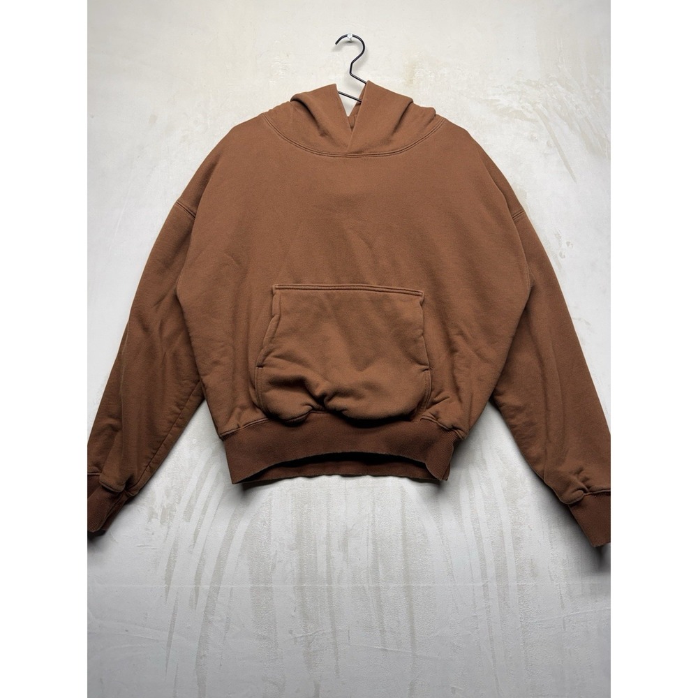 Yeezy Gap Perfect Hoodie Men M Brown Kanye West YZY Double Layer Streetwear Crop